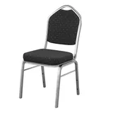 GGM Möbel Bankettstuhl Samt schwarz 12er Set