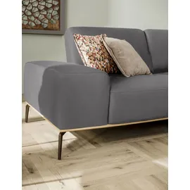 W.Schillig Eckcouch Leder 3-Sitzer Grau