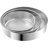 EXIN DEHCEN 3 Stück Maschensieb, 15/18/22cm Profi Feines Mehlsieb Edelstahl Feinmaschig, Mehl Sieben, Mesh Mehlsieb Feinmaschiges, Puderzuckersieb, Mehlstreuer zum BackenReis Reis Getreide (Silber)