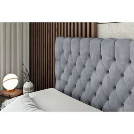 altdecor BOXBETT mit Matratze und Lattenrost, - SERENE - 160x200 - H4 - Hellgrau