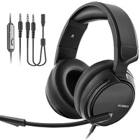 Welikera Gaming-Headset, 3,5-mm-Buchse Geräuschunterdrückendes Mikrofon On-Ear Headset schwarz