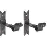 SCHÖSSWENDER Gardinenstange Halterung rustikal gedreht - Halterung Vorhangstange einläufig, Schmiedeeisen schwarz