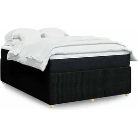 vidaXL Boxspringbett mit Matratze Schwarz 140x200 cm Stoff