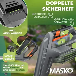 Masko Akku-Rasentrimmer inkl. 1 x 2,0 Ah mit Ladegerät