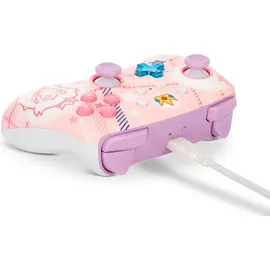 PowerA Enhanced Wireless Controller Princess Peach Plaid Rosa Nintendo Switch