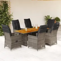vidaXL Garten-Essgruppe 7-tlg. Grau