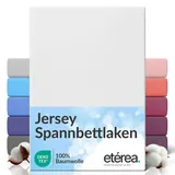 etérea Himmlische Qualität Spannbettlaken Jersey-Baumwolle 200 x 220 cm weiß
