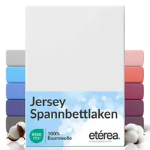 etérea Himmlische Qualität Spannbettlaken Jersey-Baumwolle 200 x 220 cm weiß