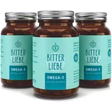 BitterLiebe - Omega 3 vegan Kapseln hochdosiert aus pflanzlichem Algenöl - hochwertigem EPA und DHA - Premium Omega-3-Fettsäuren für Veganer - leicht schluckbar 1
