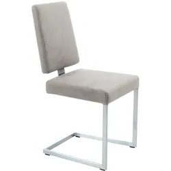K+W Komfort & Wohnen Freischwinger, Microfaser Struktur 755, stabiles Hochkantgestell, in Leder oder Microfaser K+W Komfort & Wohnen lightgrey 85 + Edelstahloptik
