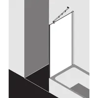 Kermi Filia XP Seitenwand FXTVD10017VUK 100 x 175 cm, silber hochglanz, ESG Opaco, verkürzt neben Badewanne