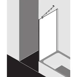Kermi Filia XP Seitenwand FXTVD10017VUK 100 x 175 cm, silber hochglanz, ESG Opaco, verkürzt neben Badewanne