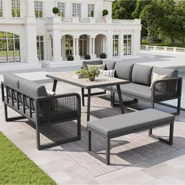 Okwish Gartenlounge-Set Loungeset grau