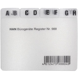 HAN Leitregister »CROCO« 988 A8 quer, A-Z (12 tlg.) grau