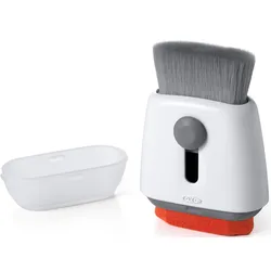 Reinigungsbürste OXO GOOD GRIPS, grau, H:6,9cm L:6,9cm, Kunststoff, Reinigungsbürsten, Bildschirmreiniger zum Bürsten und Wischen