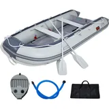 Vevor Schlauchboot, 6-Personen-Sportboot mit Heckspiegel, Marine-Holzboden und Verstellbarer Aluminiumbank, 680 kg Aufblasbares Fischerbootfloß, Aluminiumruder, Luftpumpe und Tragetasche
