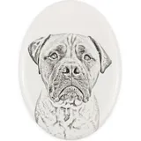 Bullmastiff - Gedenktafel mit einem Foto eines Hundes, Grabplatte mit Druck, personalisierte ovale Platte der Marke Art-Dog