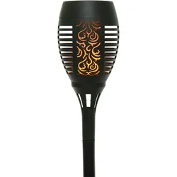 Solar Fackel plastik Flacker-Effekt Ø10cm H.49.5cm schwarz/Flamme