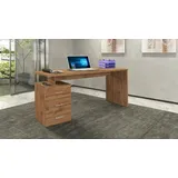 Dmora Schreibtisch Dchiellin, linearer Schreibtisch, Mehrzweck-Büroschreibtisch, platzsparender Schreibtisch mit mehreren Positionen, 160x60h75 cm, Eiche