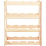 vidaXL Weinregal 16 Flaschen Kiefernholz 0 x 0 x 0 cm Beige