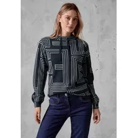 Cecil Stehkragenpullover, mit grafischem Muster Cecil deep petrol L (42), blau Damen Pullover Turtleneck,