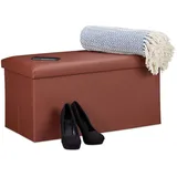Relaxdays Sitzbank mit Stauraum, Kunstleder, faltbar, gepolstert, Flur, Schlafzimmer, hbt 37,5 x 76,5 x 38,5 cm,