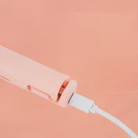 Mini 2-in-1 Usb-haarglätter Mit Keramikplatten, Pinkfarbener Glätteisen Und Lockenstab