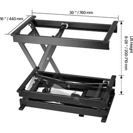 Vevor Elektrischer Hubtisch 76x44 cm, 150 kg Tragkraft, Scherenhubtisch, 200 bis 710 mm höhenverstellbare Hebebühne, Couchtischlift mit 4 Rädern, für Materialhandhabung und Transport, Schwarz