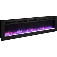 Elektrokamin, Schwarz, Metall, 178x43x15 cm, Fernbedienung, Flammeneffekt separat schaltbar, Überhitzungsschutz, Thermostat, Dimmer, Freizeit, Heizen & Kühlen, Elektrokamine