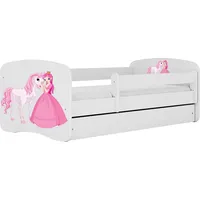 WFL GROUP Jugendbett Emily 70 x 140 cm Kiefer MDF weiß/rosa