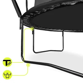 HyperMotion Kindertrampolin 244 cm Schwarz