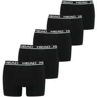 HEAD Herren Boxershorts, 5er Pack - Basic Boxer Trunks ECOM, Stretch Cotton Schwarz 2XL