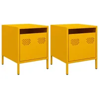 VidaXL Nachttische 2 Stk. Senfgelb 35x39x43,5 cm Stahl