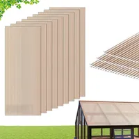 Vevor 12x Doppelstegplatten 6mm, 152x61cm Hohlkammerplatten Zuschneidbar, Polycarbonatplatten UV-beständig, Gewächshausplatten Wetterfest, Ersatzplatten für Gewächshäuser Frühbeete Carports & Dachbau