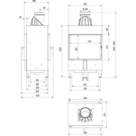 Kratki LUCY Tunnel 12kW Stahl Schwarz