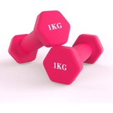 Neopren-Hantel-Handgewichte, schweißresistent, Hantel-Set, Heim-Fitness-Studio, Fitness, 2 Stück (Rosa, 1 kg)