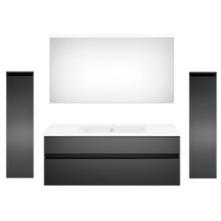 Get2You Badmöbel-Set »twenty one«, 5-teilig, Waschbecken BxHxT: 122 x 1,5 x 51 cm, montiert - grau