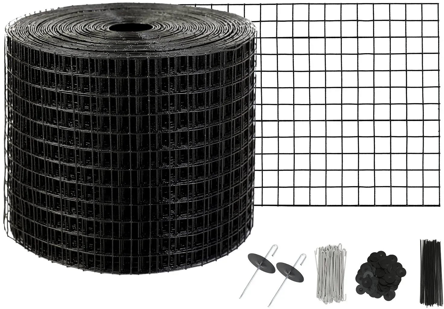 VEVOR Vogelschutz für Solarmodule, 15,2 cm x 15,2 m, Taubenabwehr Solaranlagengitter mit 50 Edelstahl-Verschlüssen, Solarmodul-Schutz mit rostfreier PVC-Beschichtung, 1,27 cm Drahtrollengeflecht