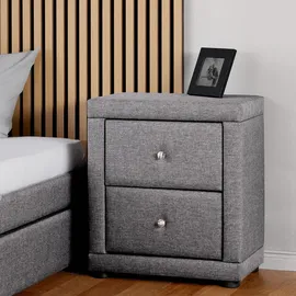 Homestyle4u Nachtschrank 2er Set 47 x 54 x 29 cm Grau