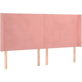 vidaXL Boxspringbett mit Matratze & LED Rosa 180x200 cm Samt