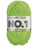 myboshi Wolle zum Häkeln und Stricken, Schnellstrickgarn, langlebige Mützenwolle, Strickwolle, Häkelwolle, mulesing-frei, 50g, Ll 55m Grün (Apfel) 1 Knäuel