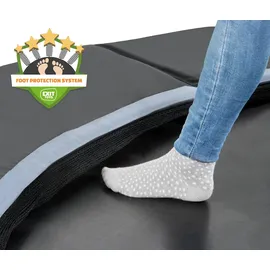 EXIT TOYS Dynamic ebenerdiges Trampolin 366 cm inkl. Freezone Sicherheitsplatten schwarz