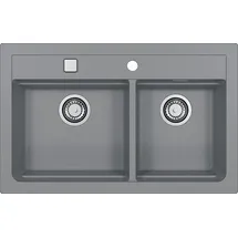 ALVEUS Atrox 50 links Granit grau 790 x 500 mm Handbetätigung