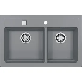 ALVEUS Atrox 50 links Granit grau 790 x 500 mm Handbetätigung