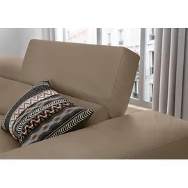 W.Schillig Ecksofa "piedroo, Designsofa mit tollem Sitzkomfort, L-Form", braun (stone z59), B:303cm H:70cm T:193cm, Longlife Xtra-Leder Z59: Glattleder mit modischer Prägung.