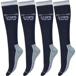 Reitsocken 4er-Pack Horse Bit Marine 39/42