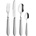 Besteck-Set Daisy, 0" Essbesteck-Sets Gr. 24 tlg., weiß (weiß, edelstahlfarben) Besteckgarnituren mit farbigem Kunststoffgriff