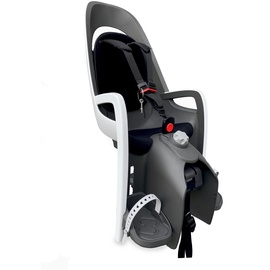 Hamax Caress Fahrradkindersitz mit Gepäckträgerbefestigung | Weiß-Grau | Einfache Installation | Sicherer und bequemer Kindersitz - (94 x 36,5 x 28 cm)