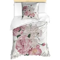 ABAKUHAUS Rose Bettbezugs Set für Einzelbetten, Alte Rosen Corsage