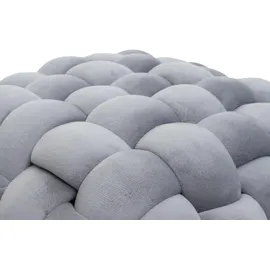 Mendler Hocker HWC-Q48 Samt 39 x 39 x 39 cm Dunkelgrau